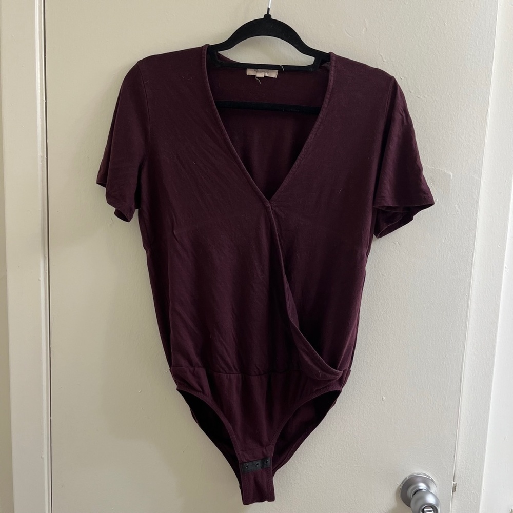 Madewell Medium Short Sleeve Wrap Bodysuit